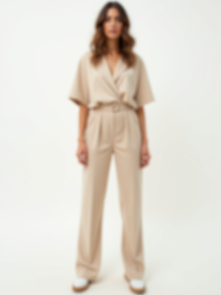 Ensemble Mastour pull et jupe couleur beige